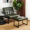 Set of 2 Modern Hunter Thick Leatherette Accent Chair & Accent Stool